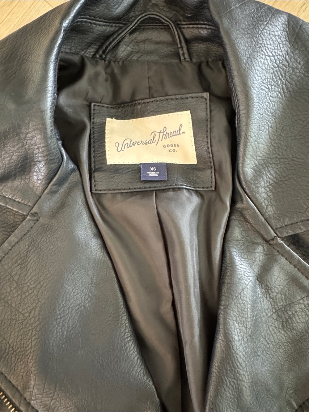 Universal Thread Black Faux Leather Moto Jacket - Picture 2 of 4